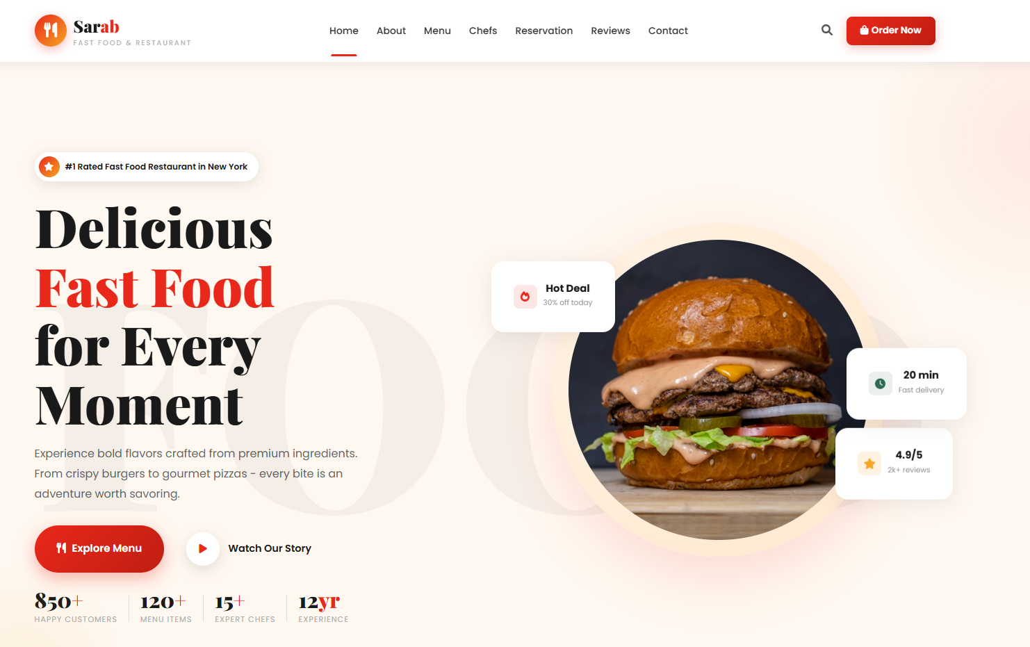 Sarab – Restaurant Website